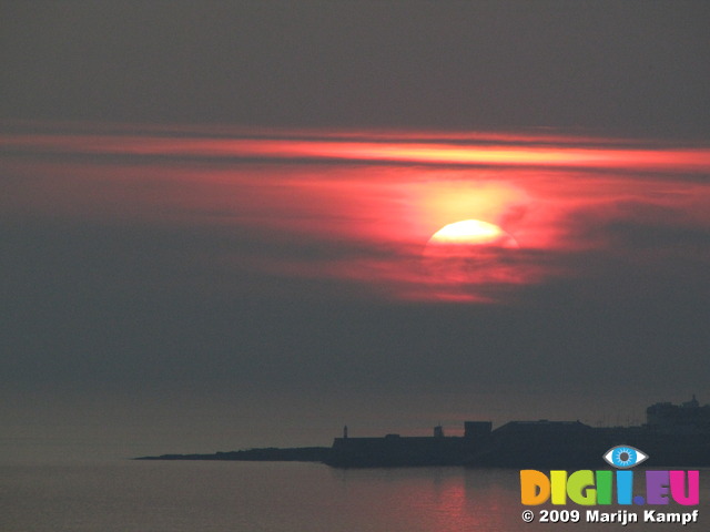 SX05363 Sunset over Porthcawl harbour